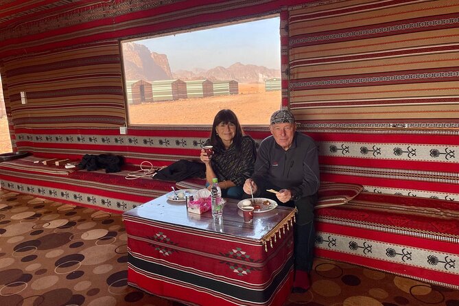 1 Day & 1 Night | Stay & Jeep + Camel Tour in Wadi Rum | Magic Bedouin Star - Bedouin camp night: dinner by fire, then stargazing