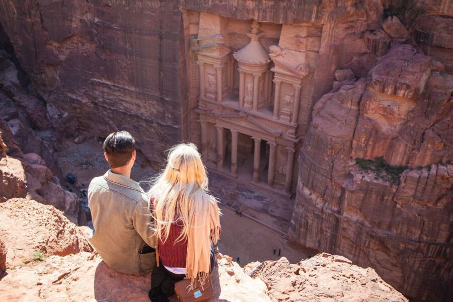 From Sharm ElSheikh: The Lost City (Petra) Day Tour by Ferry - Petra First Impression: Al Khazneh in the Canyon