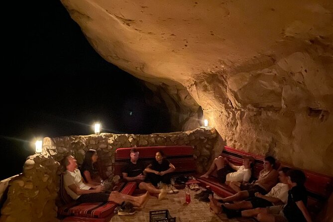 Full-Day Jeep Tour and Sleeping in cave Night Under the Stars - Overnight in a Bedouin cave or camp: dinner, breakfast, and real stargazing