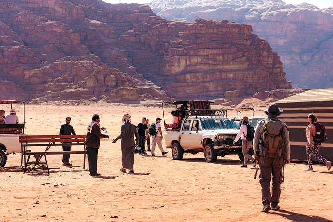 Full Day Jeep Tour in Wadi Rum Desert | Magic Bedouin Star - Jebel Khazali inscriptions: canyon walking with a narrowing feel