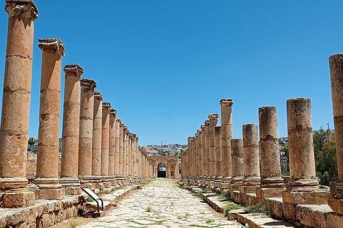 Full Day Private InterCity Tour Jerash Ajloun Umm Qais from Amman - Entering Jerash, Roman Streets and Monument-Scale Views