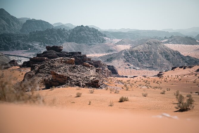 Petra to Wadi Rum Trek - 6 Days - Day 4: colorful canyons, rock formations, vistas, and sand dunes