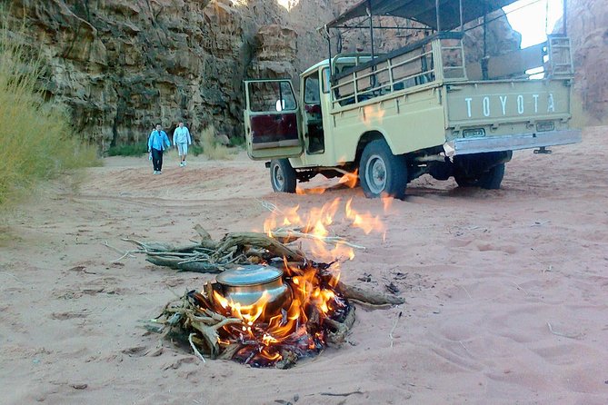 Wadi Rum Jeep Tour & Camp; Overnight - Lawrence’s Spring, Lawrence’s House, and the cinematic stops
